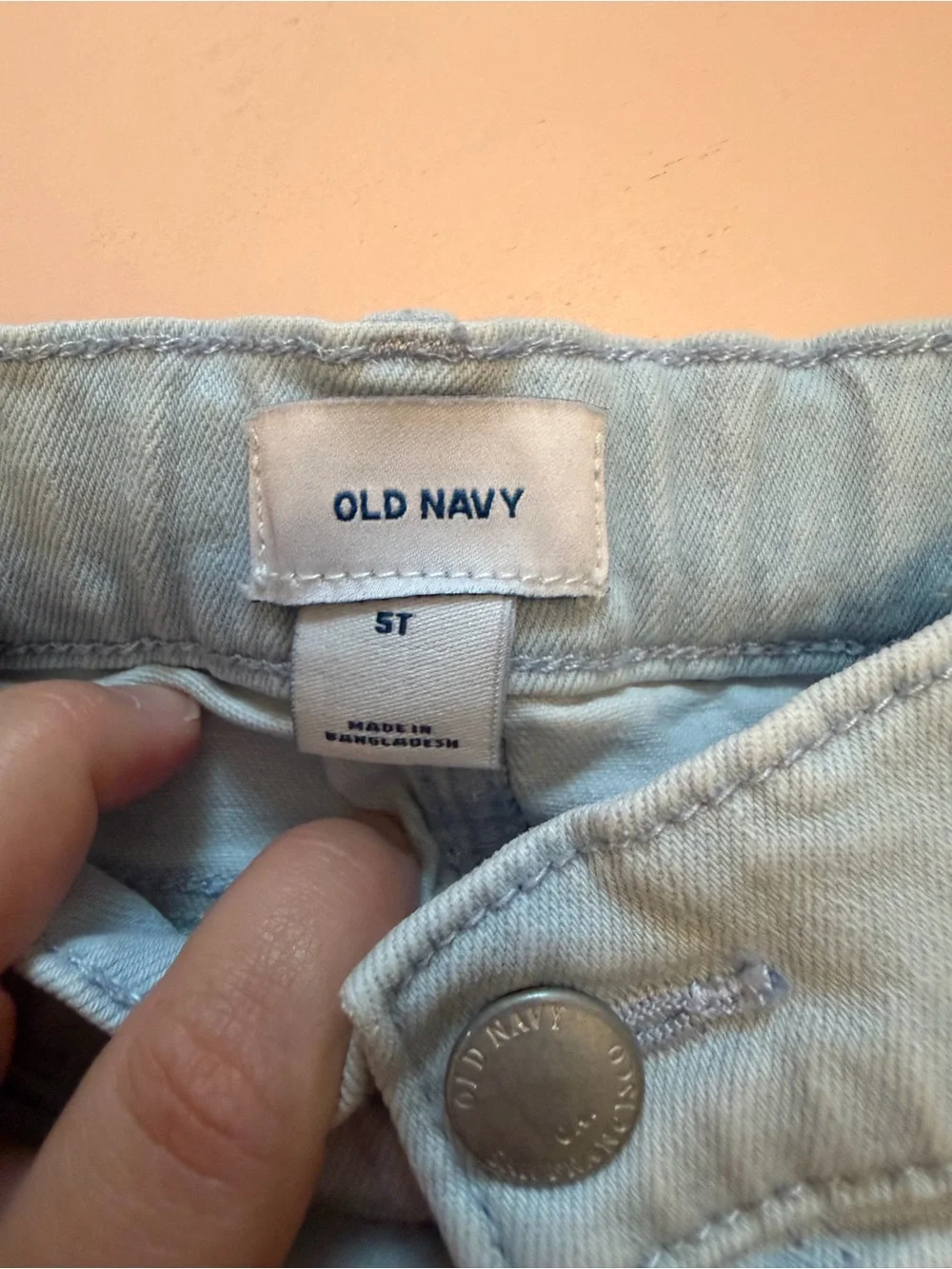 Old Navy Pale Blue Denim Pants with Metal Button
